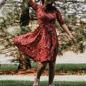 LuLaRoe red patterned dress